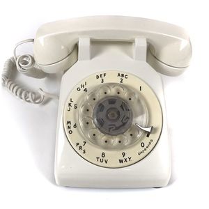 SOLD 60’s Cream White Rotary Push Button Phone